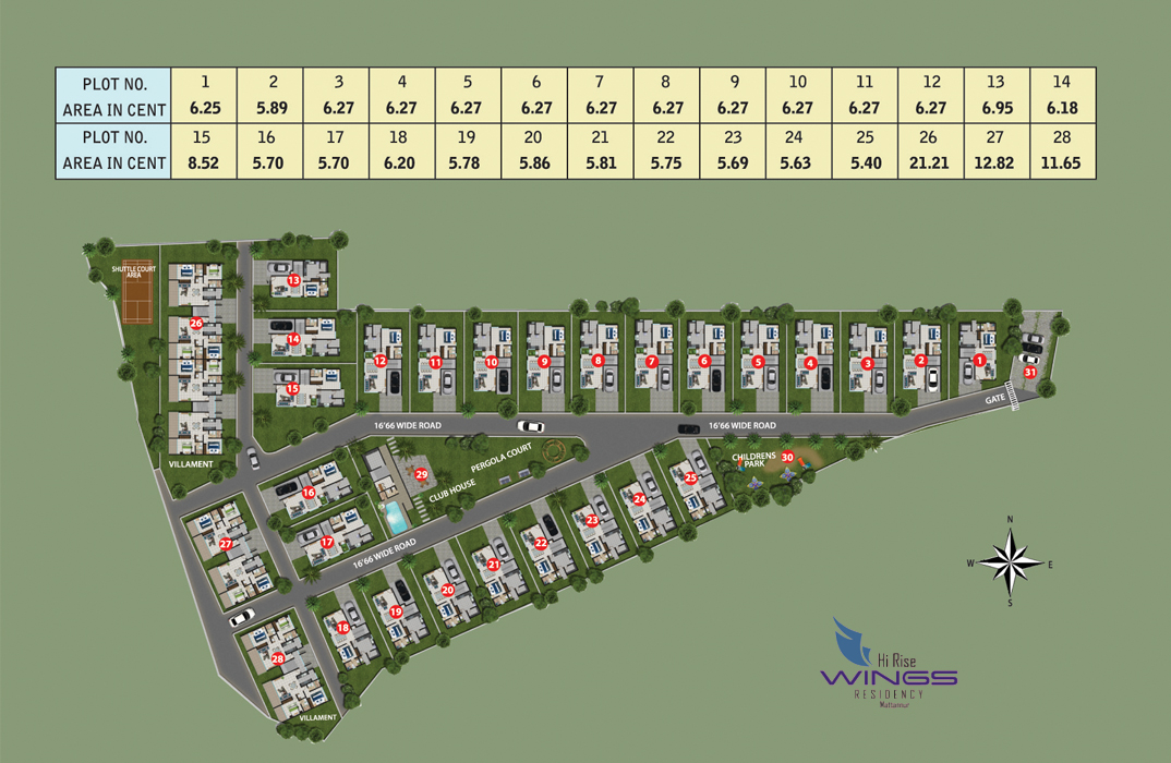 Wings layout plan